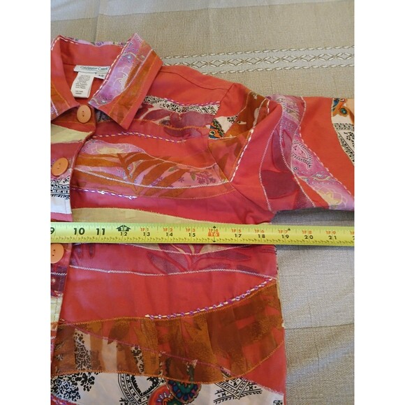 Coldwater Creek 100% Cotton Blend Blazer Jacket Festive Boho XS Career Office - Picture 8 of 9